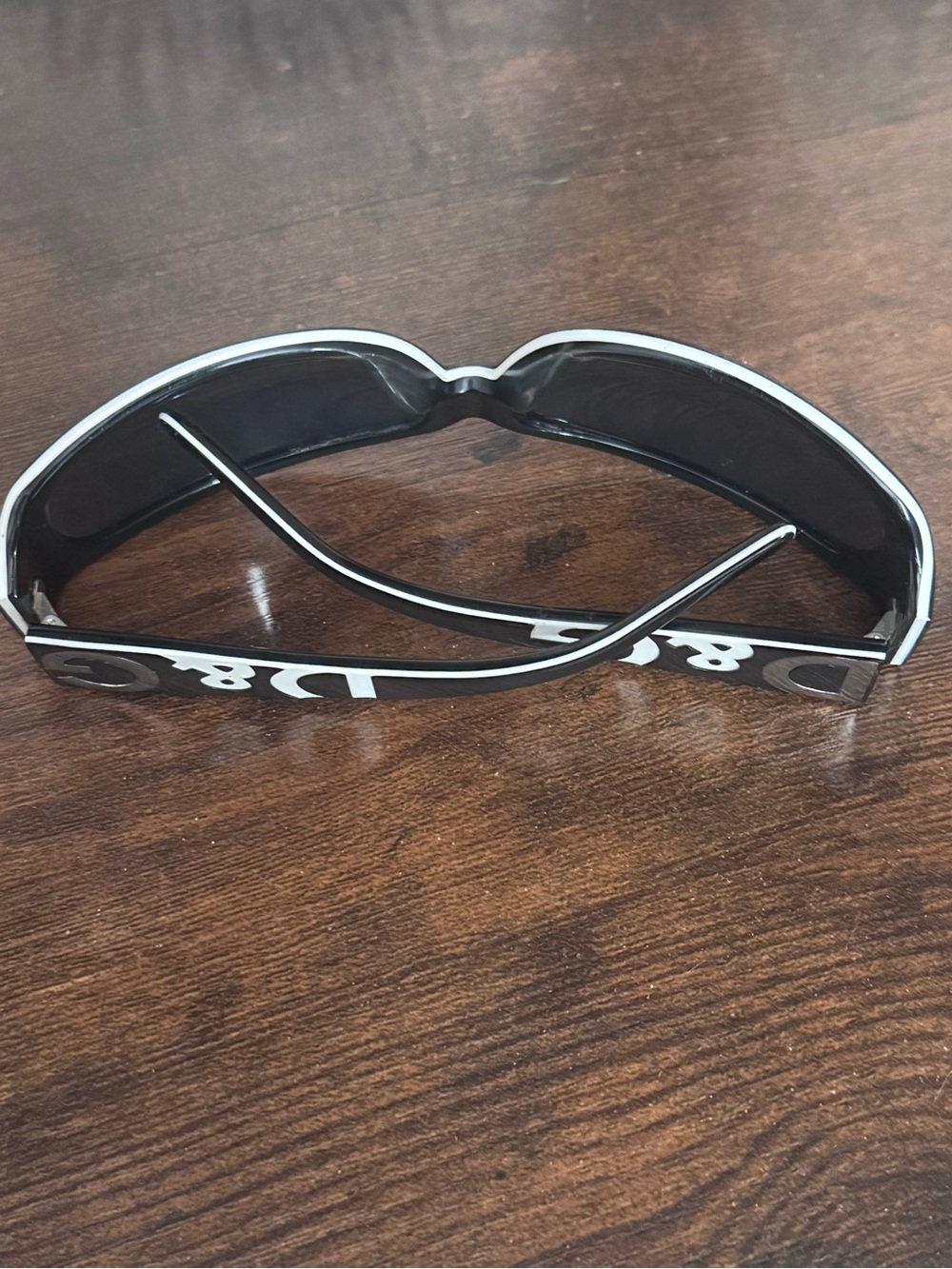 D&G Black Logo Wrap Sunglasses with Silver Accents - Picture 2 of 9